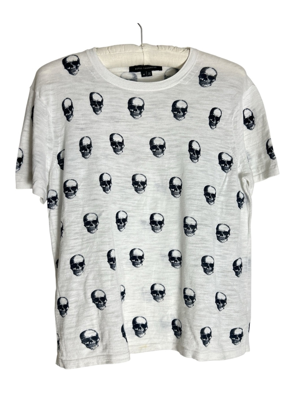Skull Cashmere Allover Skull Print Tee Shirt Size M